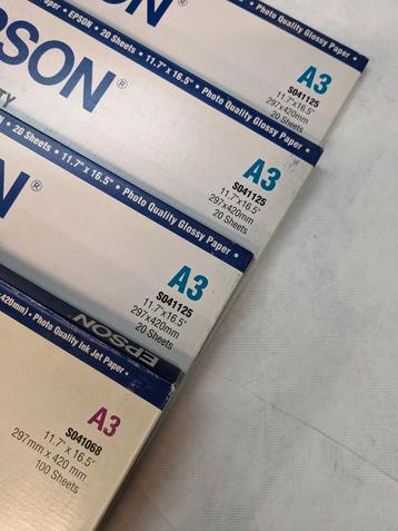 Epson A3 foto papier totaal 160 vel beschikbaar voor biedingen