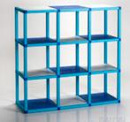 Opbergrek opbergmeubel kunststof blauw tot 12 vakken, Ophalen