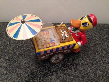 Vintage Popcorn Vendor Duck Japan oud blikken speelgoed fift beschikbaar voor biedingen