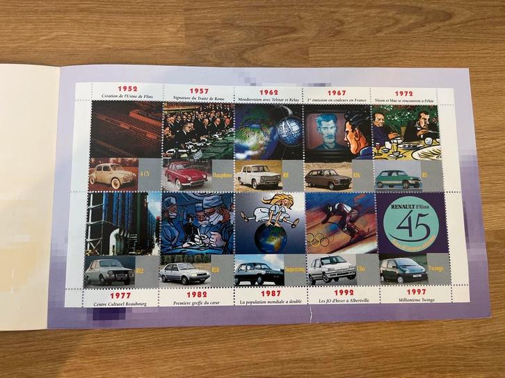 Renault 45 jaar jubileum postzegelvel – verzamelobject, Postzegels en Munten, Postzegels | Europa | UK, Postfris, Ophalen of Verzenden