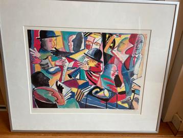 Kleurrijke Abstracte Kunst van Hakkaart, 1995 beschikbaar voor biedingen