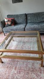 Salontafel messing, stijl Eichholtz/Maison Jansen, Huis en Inrichting, Ophalen, Gebruikt, 50 tot 100 cm, Vierkant