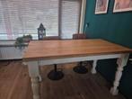Houten eettafel met witte poten - 164x90 cm, Huis en Inrichting, Tafels | Eettafels, Ophalen, Gebruikt, 50 tot 100 cm, 150 tot 200 cm