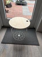 Houten Bijzettafel met Metalen Onderstel, Ophalen, Minder dan 45 cm, Minder dan 55 cm, Gebruikt