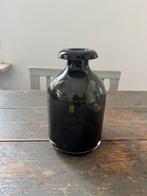 VINTAGE VAAS FUMÉ BRUIN DIK GLAS FLES DECO BLOEMEN, Overige kleuren, Ophalen of Verzenden, Minder dan 50 cm, Glas
