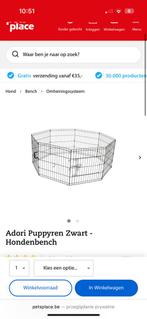 Adori Puppyren Zwart - Hondenbench , kooi , pup, Dieren en Toebehoren, Hondenbenches, Ophalen of Verzenden, Zo goed als nieuw