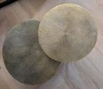 Salontafel metaal goud, Ophalen, 100 tot 150 cm, Rond, 50 tot 100 cm