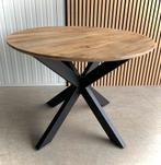Ronde tafel / Deens ovaal 100 cm doorsnee industrieel sjiek, Ophalen, 100 tot 150 cm, Nieuw, Vijf personen of meer