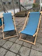 Houten Strandstoelen (2 stuks), Ophalen, Zo goed als nieuw, Hout, Inklapbaar
