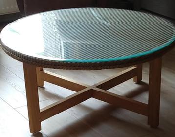 salontafel grenen met glasplaat, Romeo Loom, volgnr 14