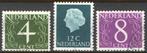 Nederland NVPH nr 774/6 gestempeld Fluorescerend papier 1962, Postzegels en Munten, Postzegels | Nederland, Verzenden, Na 1940