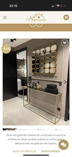 GEZOCHT: Gouden Sidetable met Zwart Glazen Blad, Ophalen, 100 tot 150 cm, Nieuw, Minder dan 25 cm