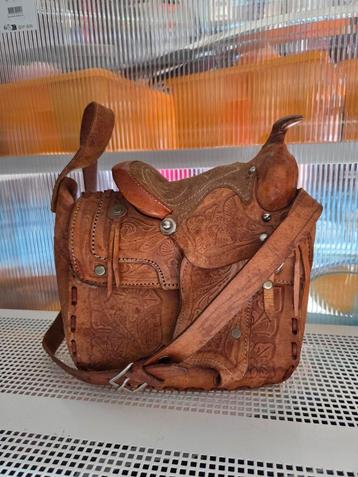 Vintage Leren Western Tas  beschikbaar voor biedingen