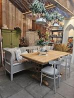 Complete eetkamer set – landelijke charme in beige, Huis en Inrichting, Complete eetkamers, 3812AL, #Landelijke #Brocante #Ibiza#Klepbank#Eettafel #Eettafelbank