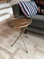 Bepurehome bijzettafel rond metaal brass inklapbaar, Ophalen, Minder dan 55 cm, Metaal of Aluminium, Rond