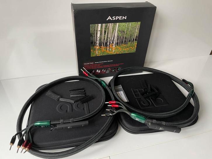 Audioquest Aspen Single Bi-Wire 2 meter luidsprekerkabels, Audio, Tv en Foto, Audiokabels en Televisiekabels, Zo goed als nieuw