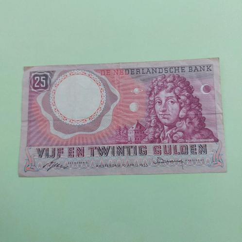 25 gulden biljet Christiaan Huygens  uit 1955 in ZF+, Postzegels en Munten, Bankbiljetten | Nederland, Los biljet, 25 gulden, Ophalen of Verzenden