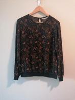 Zwarte top met roze bloemen van Summum Woman, maat 36., Summum Woman, Zwart, Ophalen of Verzenden, Zo goed als nieuw