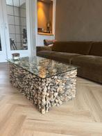 Unieke Salontafel van Driftwood / Drijfhout, Ophalen, 100 tot 150 cm, 50 tot 100 cm, Zo goed als nieuw