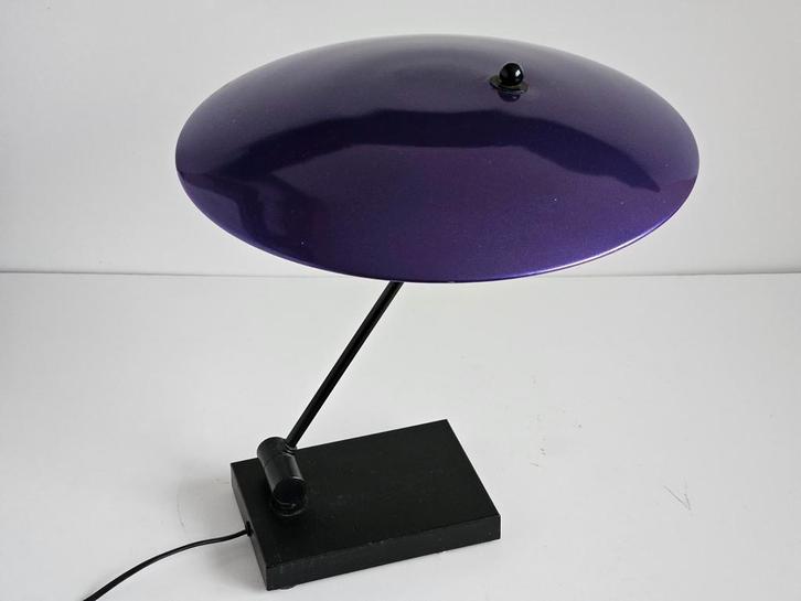 Vintage paarse Space-Age "Queens Gallery Utrecht" tafellamp, Huis en Inrichting, Lampen | Tafellampen, Zo goed als nieuw, Minder dan 50 cm