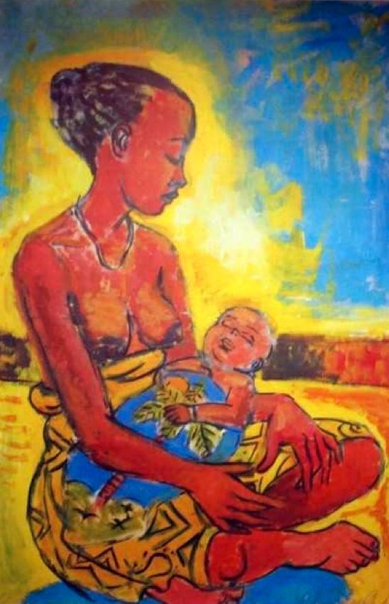Klashorst - Zeefdruk “Moeder en Kind”, Antiek en Kunst, Kunst | Schilderijen | Klassiek, Ophalen of Verzenden