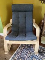 Ikea schommelstoel POÄNG, donkergrijs, blank hout, Ophalen of Verzenden