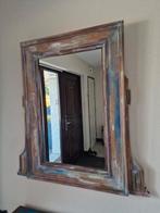 Prachtige houten spiegel Ibiza Boho stijl, Ophalen, Gebruikt, 75 tot 100 cm, Minder dan 100 cm