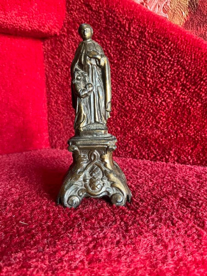 Antiek bronzen heiligenbeeld ❤️ Gerardus Majella, Antiek en Kunst, Antiek | Religie, Ophalen of Verzenden