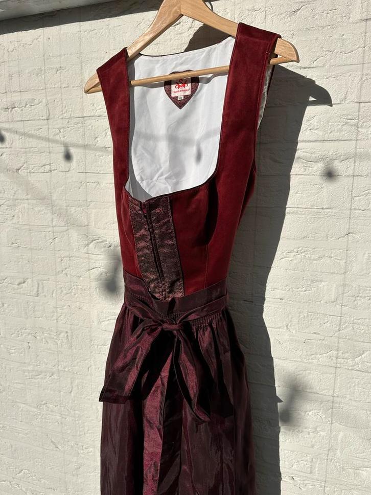 Spieth & Wensky Dirndl donkerrood Maat 46 - 1x gedragen!, Kleding | Dames, Jurken, Zo goed als nieuw, Maat 46/48 (XL) of groter