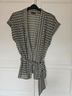 MS Mode Gilet Gehaakt Zwart Wit Mt 48, Ophalen of Verzenden, Zo goed als nieuw, Maat 46/48 (XL) of groter, Zwart