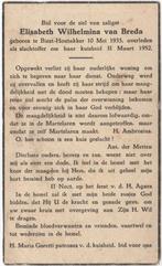 Elisabeth van Breda 1933 + 1952 Biest-Houtakker, 18 jaar oud, Verzenden