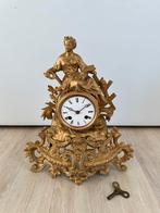 Antieke Franse Goudkleurige klok, Antiek en Kunst, Antiek | Klokken, Ophalen of Verzenden