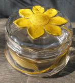 MOSER/GLASHUTTE KARLSBAD BONBONNIERE ZONNEBLOEM, Antiek en Kunst, Antiek | Glas en Kristal, Ophalen of Verzenden