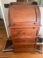 Secretaire, bureau massief teak hout, Ophalen, Gebruikt, Bureau