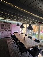 Unieke boomstamtafel op maat, Ophalen, Eikenhout, 50 tot 100 cm, Vijf personen of meer