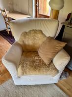Grote witte fauteuil/stoel GRATIS, Huis en Inrichting, Fauteuils, Ophalen, Gebruikt, 75 tot 100 cm, Stof