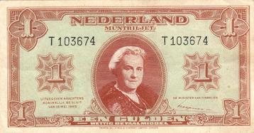  Wilhelmina -1 gulden 1945 - serie T103674 -P70,AV6.1a.1 beschikbaar voor biedingen