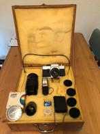 Practica L fotocamera met accessoires in houten koffer, Ophalen of Verzenden
