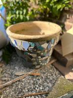 Bloempot met mozaiek, Rond, Ophalen of Verzenden, Zo goed als nieuw, Minder dan 25 cm