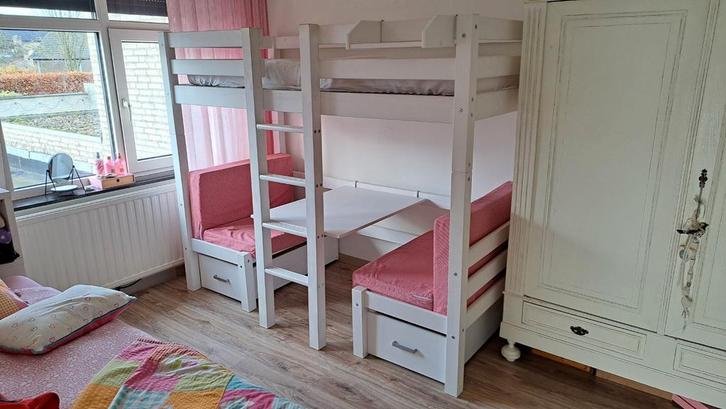 Hoogslaper met Treinzit - Ideaal voor Kinderkamer!, Kinderen en Baby's, Kinderkamer | Stapelbedden en Hoogslapers, Gebruikt, Hoogslaper