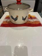 Le Chef Soeppan met Deksel,hoog 18cm,diametr 25cm, Huis en Inrichting, Kookpan of Snelkookpan, Overige materialen, Gebruikt, Inductieplaat