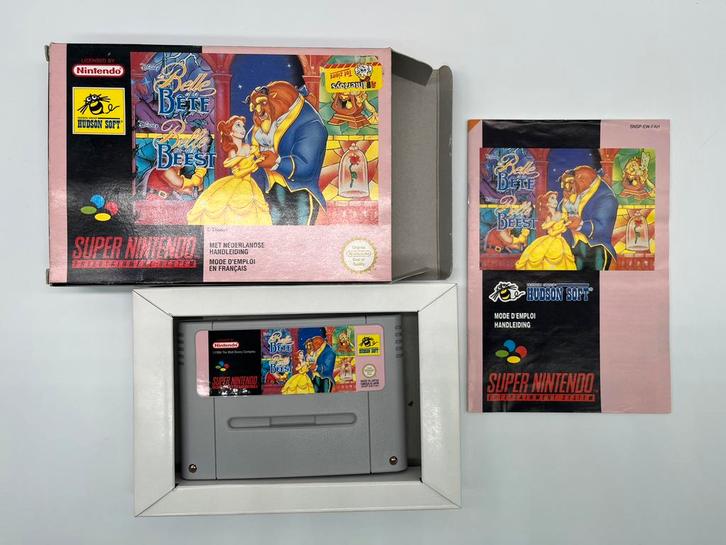 Disney's Belle en het Beest Nintendo SNES PAL (NL / FRA) CIB, Spelcomputers en Games, Games | Nintendo Super NES, Zo goed als nieuw