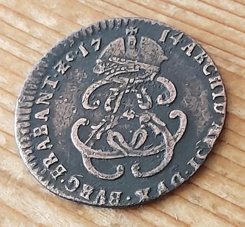 Hertogdom Brabant 1 liard 1714 Charles VI, Postzegels en Munten, Munten | Europa | Niet-Euromunten, Losse munt, Overige landen