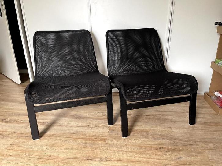 Fauteuil IKEA Nolmyra 2 stuks, Huis en Inrichting, Fauteuils, Zo goed als nieuw, Hout, Stof, 50 tot 75 cm, Minder dan 75 cm, Ophalen