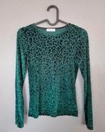 Loavies mesh velours panterprint top maat S, Verzenden, Lange mouw, Maat 36 (S), Groen
