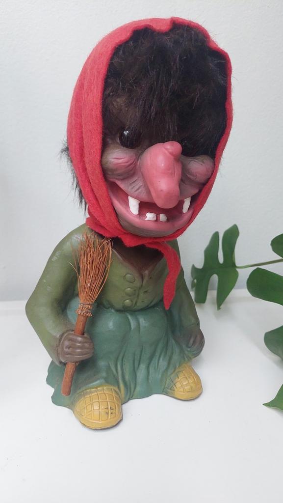 Oud heico bobblehead trol (heks)uit de 60/70 jaren w-germany, Verzamelen, Poppetjes en Figuurtjes, Gebruikt, Ophalen of Verzenden