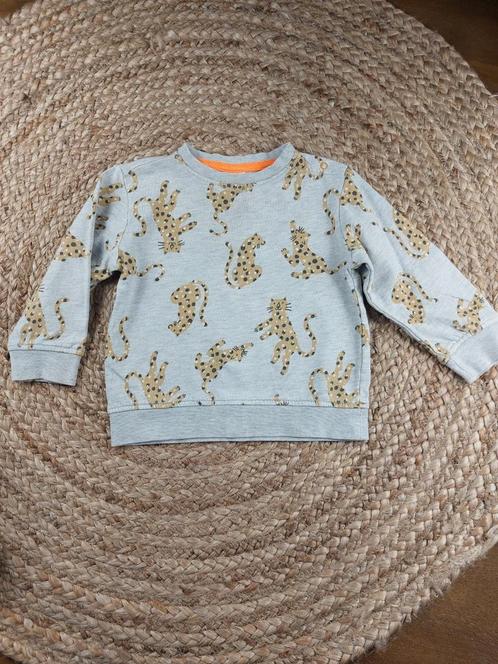 🌞 Hema sweater met panter all over print maat 80 z.g.a.n., Kinderen en Baby's, Babykleding | Maat 80, Zo goed als nieuw, Truitje of Vestje
