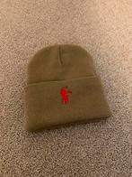 Nieuwe beanie met rood Ralph Lauren logo - Beige/Zwart, Ophalen of Verzenden, Nieuw, One size fits all, Hoed
