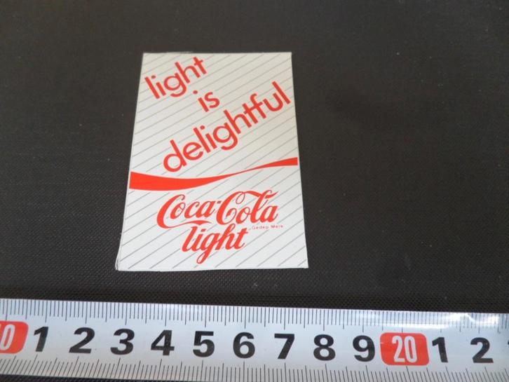sticker light is delightful COCA COLA Light  Frisdrank, Verzamelen, Stickers, Zo goed als nieuw, Ophalen