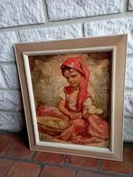 Vintage Schilderij Zigeunermeisje, Antiek en Kunst, Ophalen of Verzenden